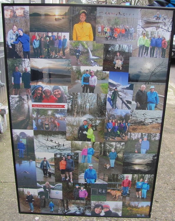 This collage was given to Larson as a surprise for his 85th birthday last month. So many people wanted to participate that organizer Les Friend also put together a scrapbook. "He is an all-around great person," Friend said.
