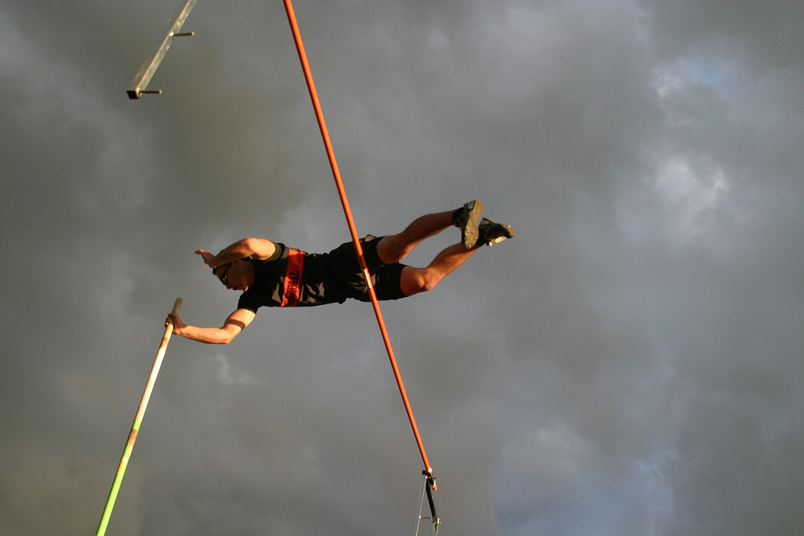 Brendan Casey soars to the state championship in the pole vault.