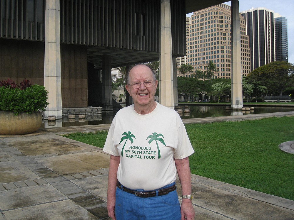 Elton Richardson is all smiles after visiting his last state capitol a few weeks ago in Honolulu, HI.