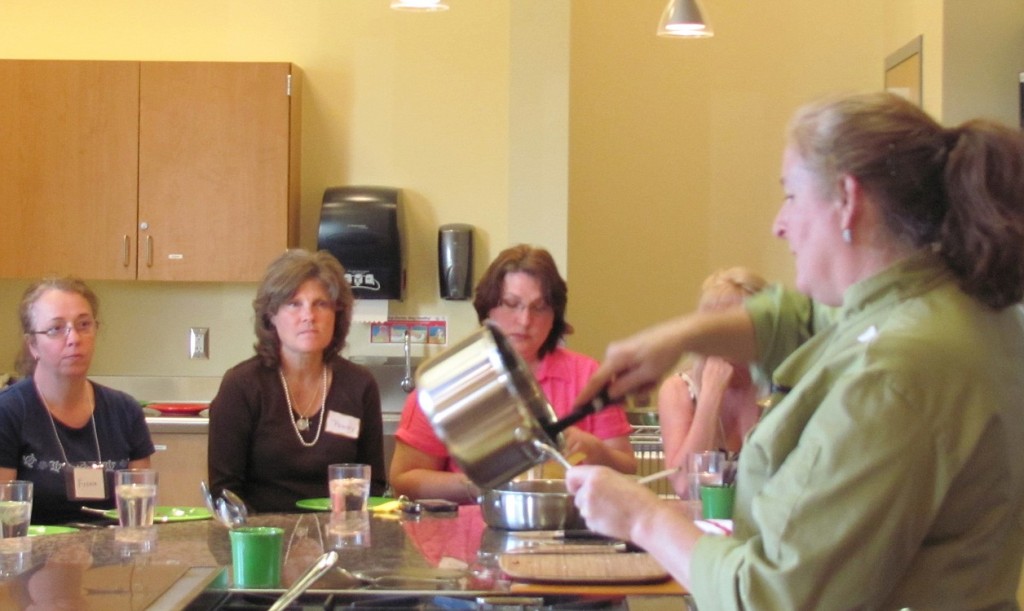 Chef Karen Lasher teaches a class on French cooking to students at Clark College at Columbia Tech Center.