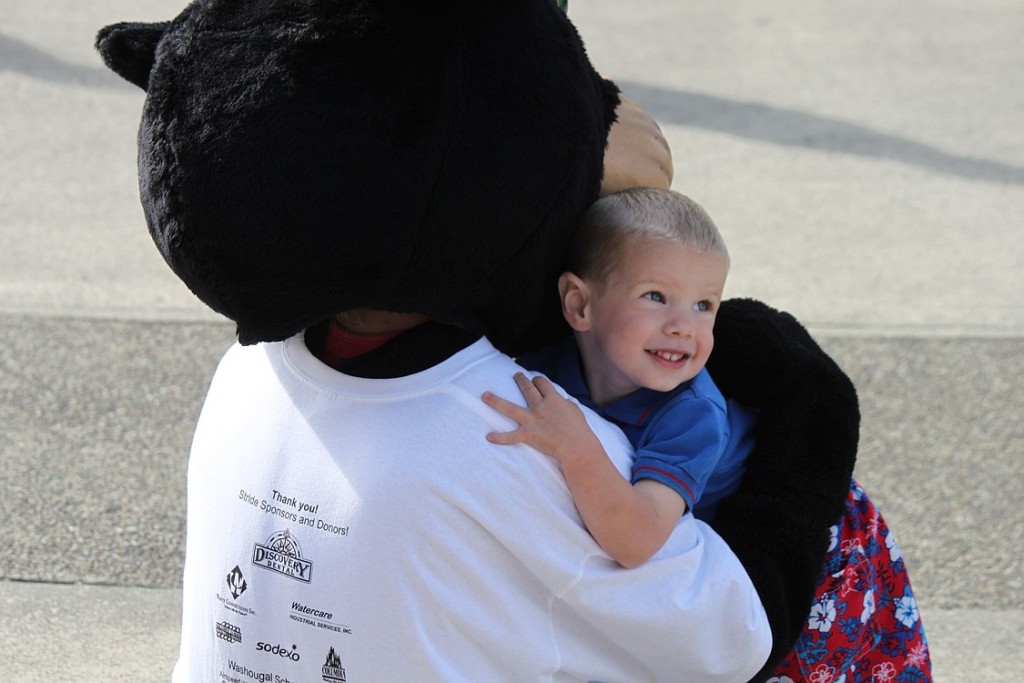 The Stride's youngest participants enjoyed getting to know the WHS Panther mascot.