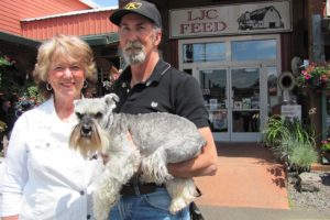 Patty and Gordon French, accompanied by their schnauzer Lulu, have been named the Camas-Washougal Chamber of Commerce "Business Persons of the Year." The Frenches have owned LJC Feed for 19 years. "I think it's one of the biggest compliments that we could receive," Patty said, regarding the chamber award. "It means a lot to us."