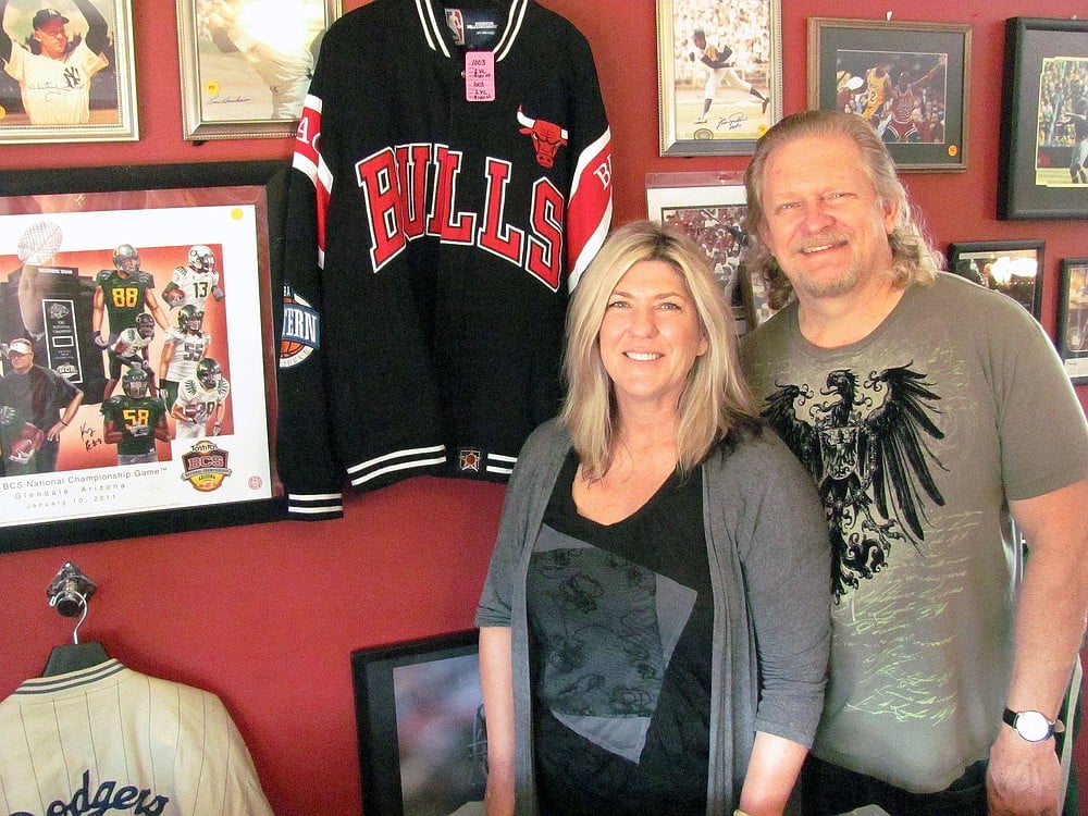 Sports memorabilia, including jerseys, caps and cards, is available at FoFi Thrift & More, in Washougal. The new business also sells clothing, books and record albums, as well as movies on videotapes and DVDs. Store owners Deborah and Dan Connors have experience in marketing.