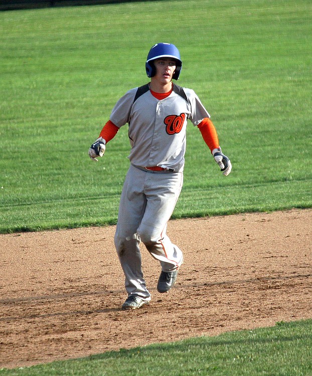 Washougal High School senior Brandon Casteel singled home a run and stole second base during the second game of the Southwest Washington all-star baseball doubleheader Wednesday, at Propstra Park. After graduating Saturday, Casteel hopes to play in the all-state game Sunday, in Yakima.
