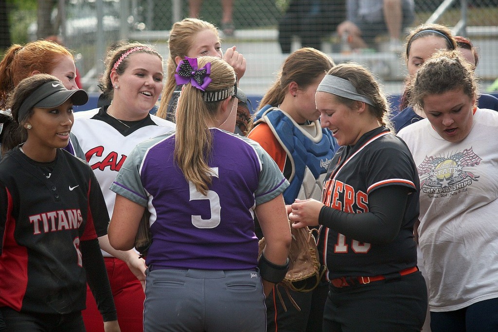 Katie Schroeder (Camas) and Madisen Baldwin (Washougal) teamed up with some of the best high school softball players from Southwest Washington in an all-star doubleheader Wednesday, at Clark College.