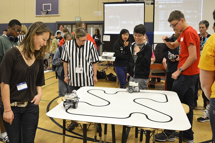 A "line racer" competition was  part of the robotics invite.