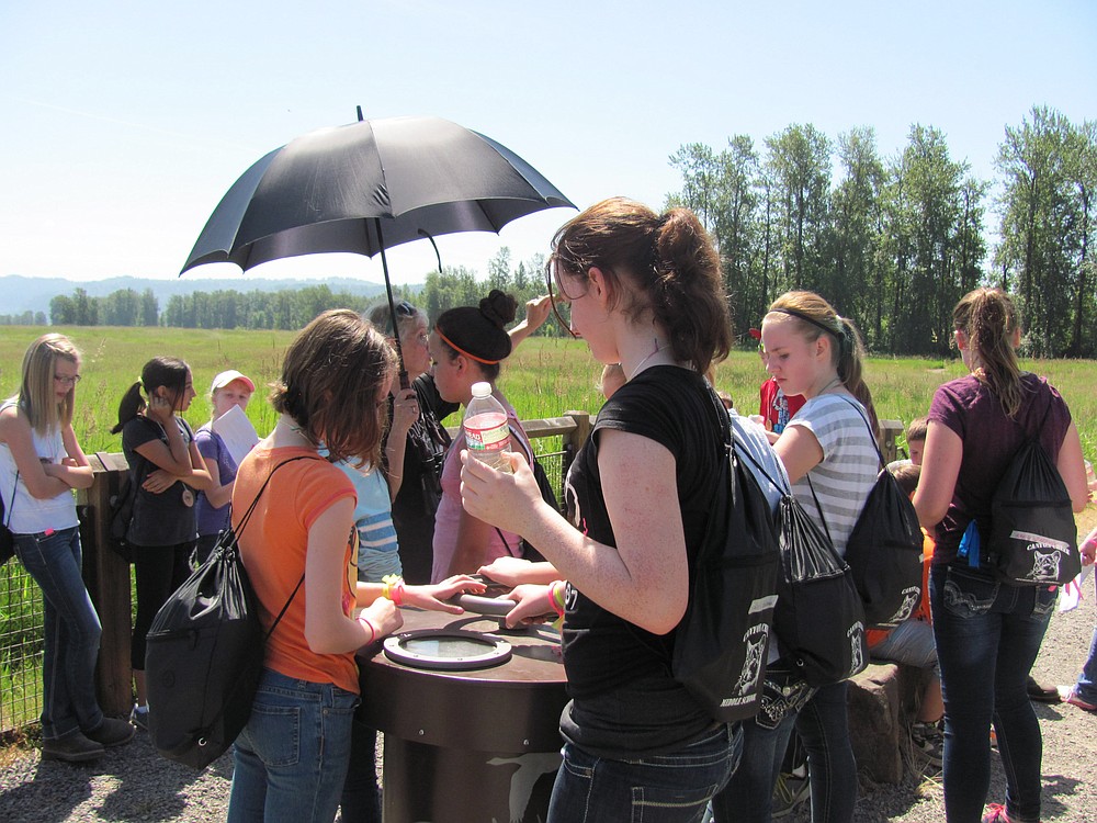 Outdoor school is a part of the state science standards. Here, students learn more about plants and animals at the refuge.