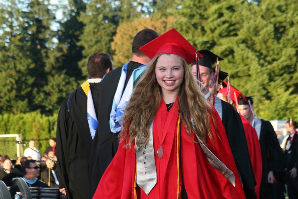 CHS graduates are all smiles after receiving their diplomas and walking across the stage to loud cheers from family and friends.