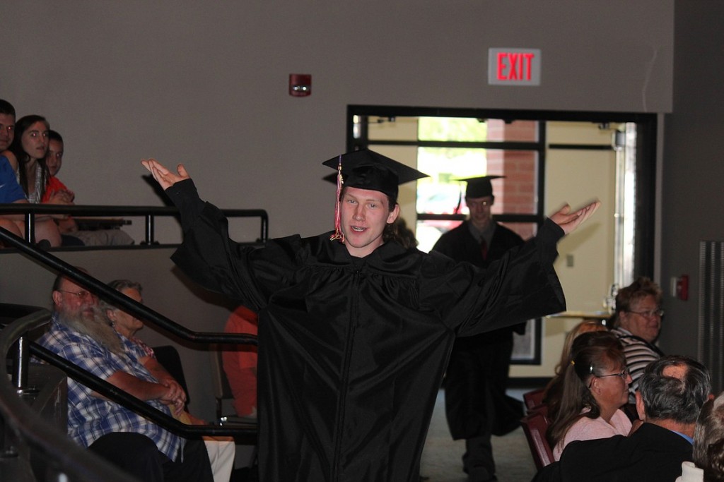 Excelsior High School graduating senior Andrew Schneider make their way to the stage.