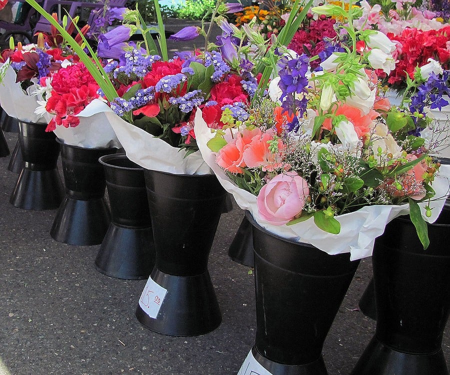 Fresh cut flowers are a popular item at the Camas Farmer's Market.