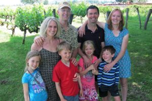 Multiple generations of the English family live at English Estate Winery. They include Kristin Dowling and Vance Corum, with their children Zia and Quinn, and Jennifer English Wallenberg and her husband Fredrik, with their children Madeleine and Andrew.