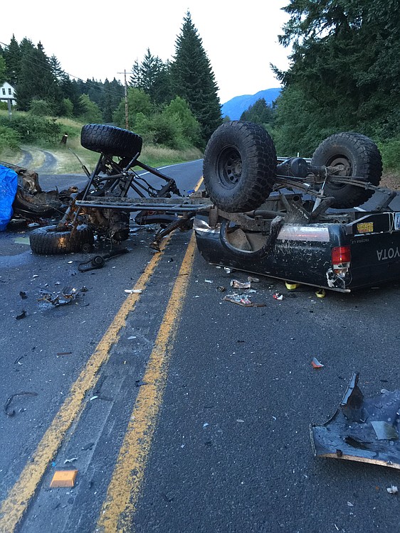 Highway 14 near milepost 33 was closed until 2 a.m. Sunday morning following a collision that killed three people and injured three others.