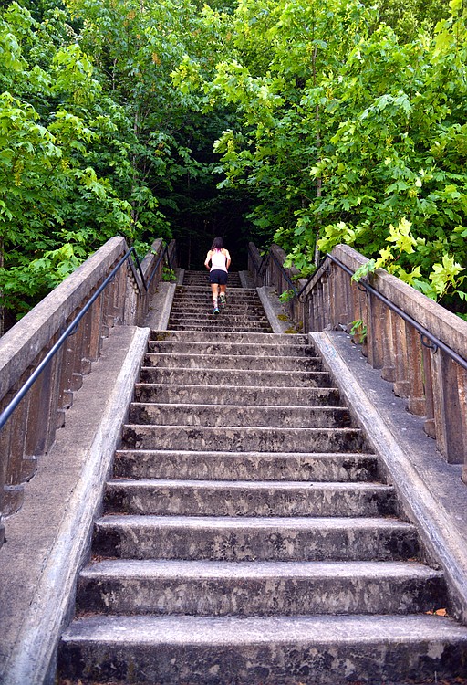 Bridge of the Gods half marathoners get to climb the Stairway to Heaven, along the Historic Columbia River Highway Trail.