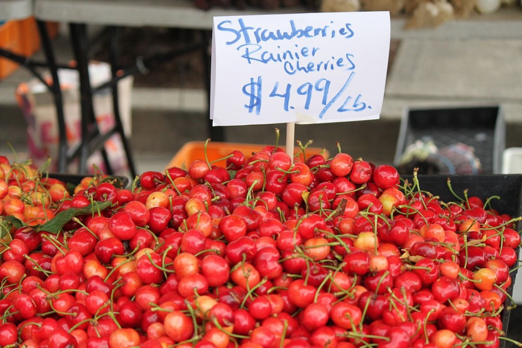 These Rainier cherries have a hint of strawberry flavor.