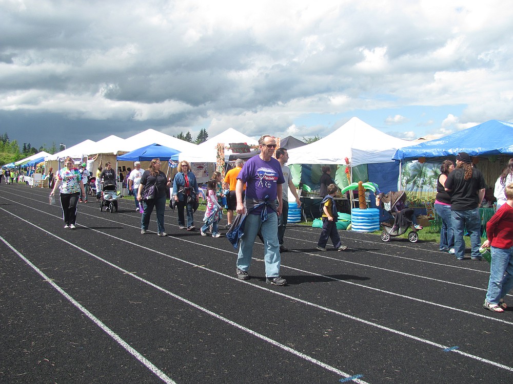 Stormy skies and intermittent downpours didn't stop attendees from participating in the annual Relay for Life of East Clark County. The 24-hour event, held on Saturday and Sunday, raises money for the American Cancer Society.