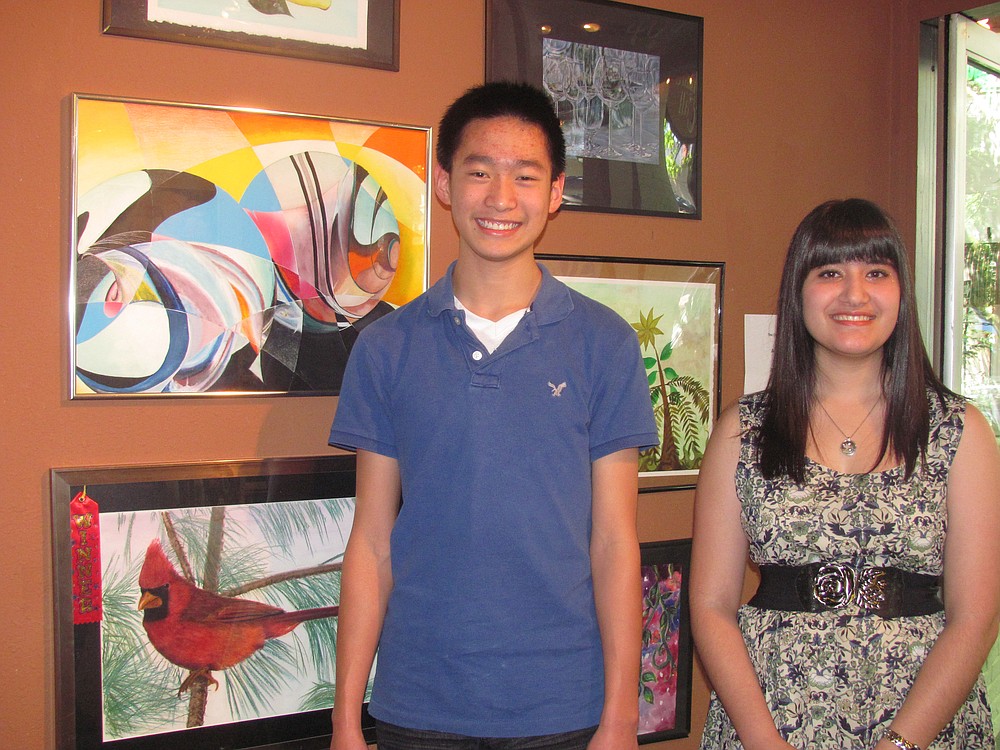 The two young artists have a grouping of their work on display at the Ballard & Call gallery, along with their prize winning pieces from this year's Camtown Youth Festival.