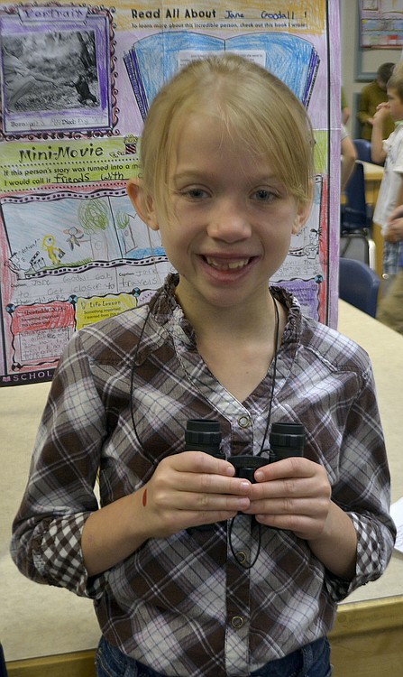 Second-grader Lexi Reed chose to learn more about Jane Goodall.