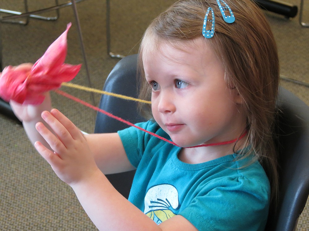 Kids at the Camas Library loved all the different scented objects they could make necklaces out of. The room smelled of rosemary, thyme, vanilla, lavender and marshmallows.