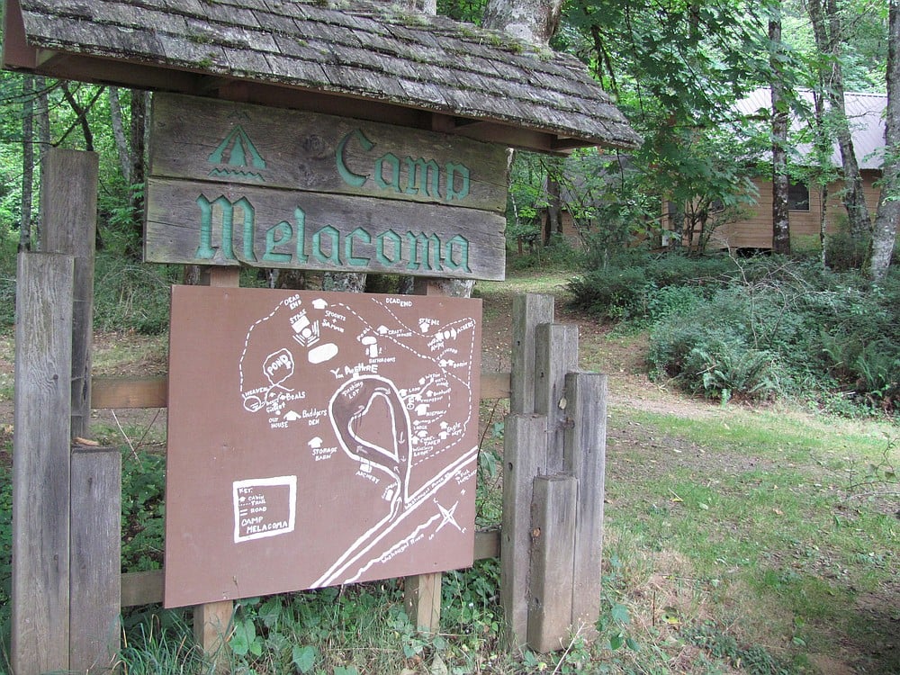 This Camp Melacoma sign and map is one of many projects completed on the property by members of Boy Scout and Girl Scout troops. Caretaker Dodi Jensen is grateful for the help. "This place is 142 acres," she said. "There is no way that I would be able to take care of it all without my volunteer groups. It would be impossible."