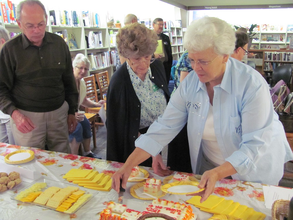 Merrie Thompson (right) has volunteered at the Washougal Community Library for 10 years. She serves as the book sale chairman for the Friends of the Library. "I have made new friends, stayed in contact with old friends and made my life fuller by helping others through volunteering," said Thompson, 67. "Find something you like to do and share it with others. I love books, so I started with the library." Her husband Glenn, 69 (not pictured), has volunteered at the library for five years.