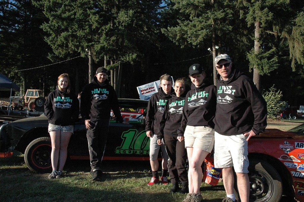 The Ruth Racing team of Washougal competes in stock car racing each week from May through September. Pictured (from left to right): Sherry Totten,  Brad Ruth,  Blake Berten, Robyn Ruth, Shawnette Driskell and Scott Ruth.