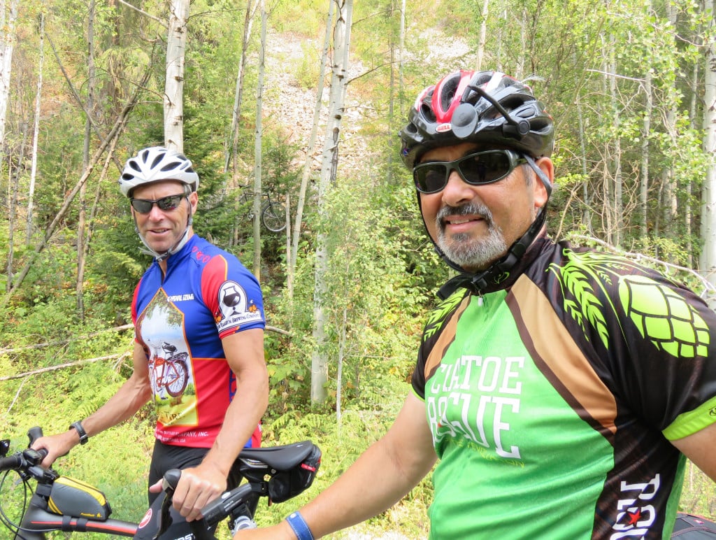Tom Baltes and Eric Uhlberg pose for a photo during the first leg of Baltes' journey across the United States. 
