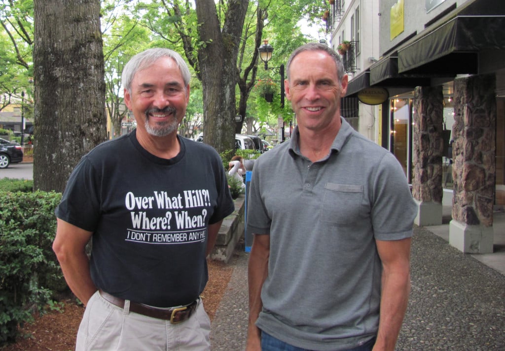 Camas resident Tom Baltes, left, and Denver resident Eric Uhlberg are riding their bikes to raise awareness about arthitis. Baltes' sister and brother are impacted by Rheumatoid Arthitis.                               