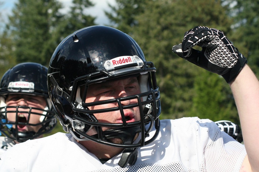 Drew Clarkson got back in the helmet and football pads for Camas Monday.