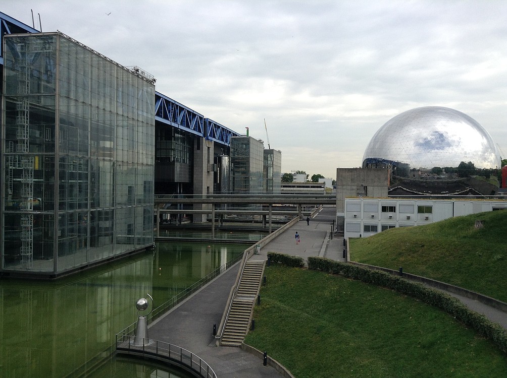 During their trip to Paris this summer, four WHS students and teacher Craig Grable visited many famous sites, including Parc de la Villette, which is similar to OMSI. On the left is the museum of science and industry where there are many interactive exhibits. On the right is the "Geode," an omnimax theater.