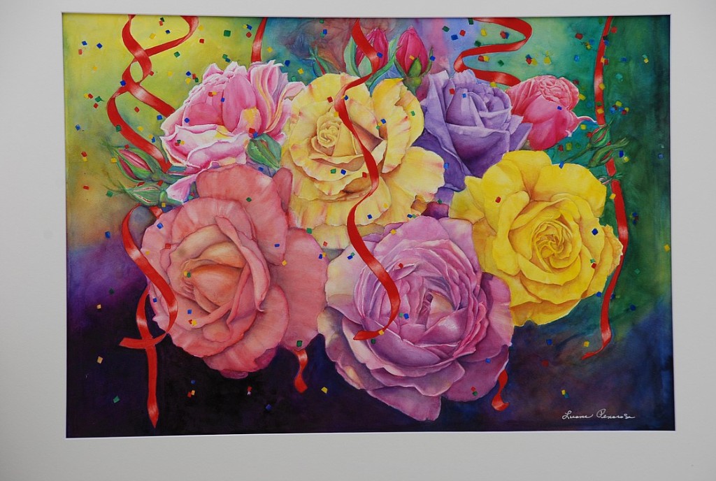 "Celebration of Roses" will be on display at the Second Story Gallery this month.