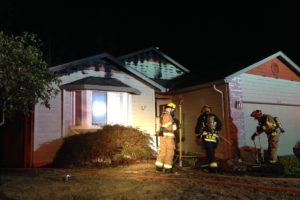 A fire caused severe damage to the home at 2257 N. "O" St., in Washougal, early Saturday morning. The family of five, sleeping when the fire broke out, escaped safely. Investigators believe the fire was caused by a carelessly discarded cigarette.
