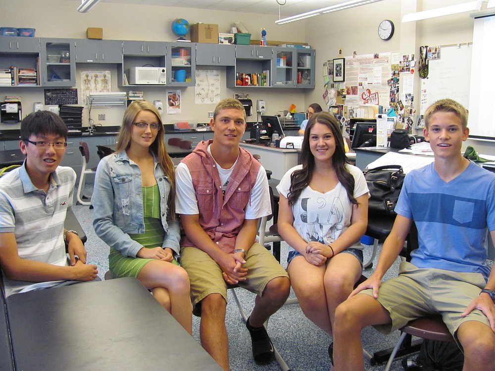 Xinyang Chen, Rachel Fadlovich, Matt Palodichuk, Hailey Pfeifer and Zach Hein (left to right) participated in project-based professional internships over the summer. All said that they enjoyed their experiences and getting a feel for potential future careers.