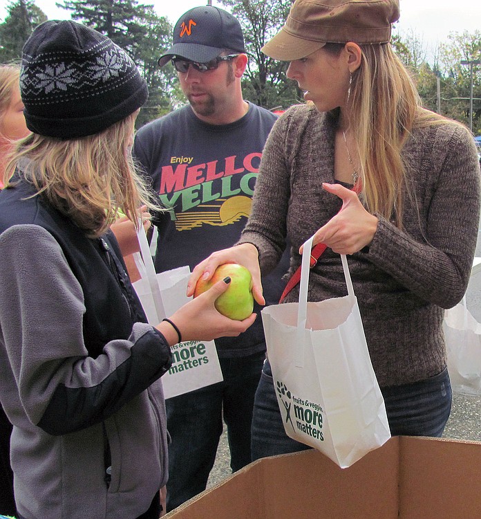The Riverside Christian School Apple Festival offers the chance to purchase apples by the pound, as well as goodies of all kinds.