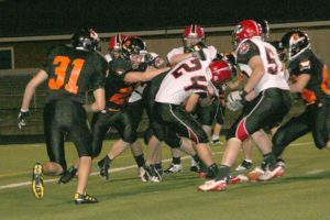 The Panthers chop the Lumberjacks down on the 1-yard line Friday night, at Fishback Stadium in Washougal.