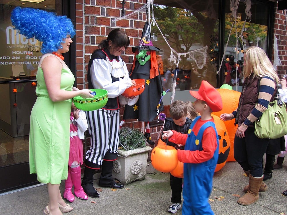 Children line the streets of downtown Camas to trick-or-treat at local businesses the Wednesday before Halloween every year.