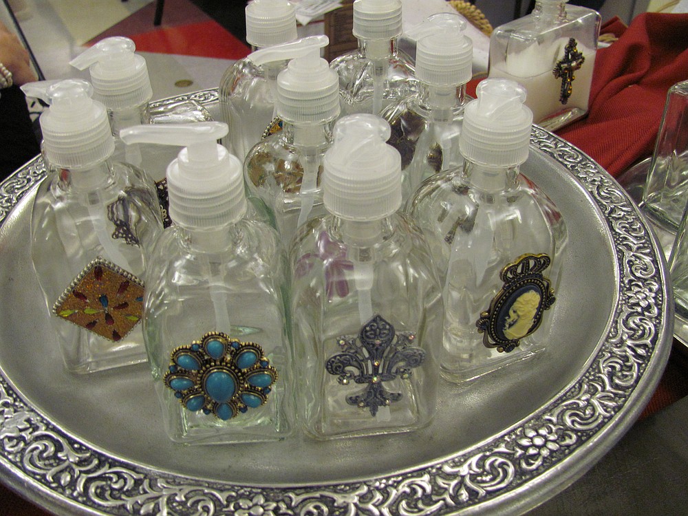 Items such as these unique soap dispensers often fill the tables at area bazaars.
