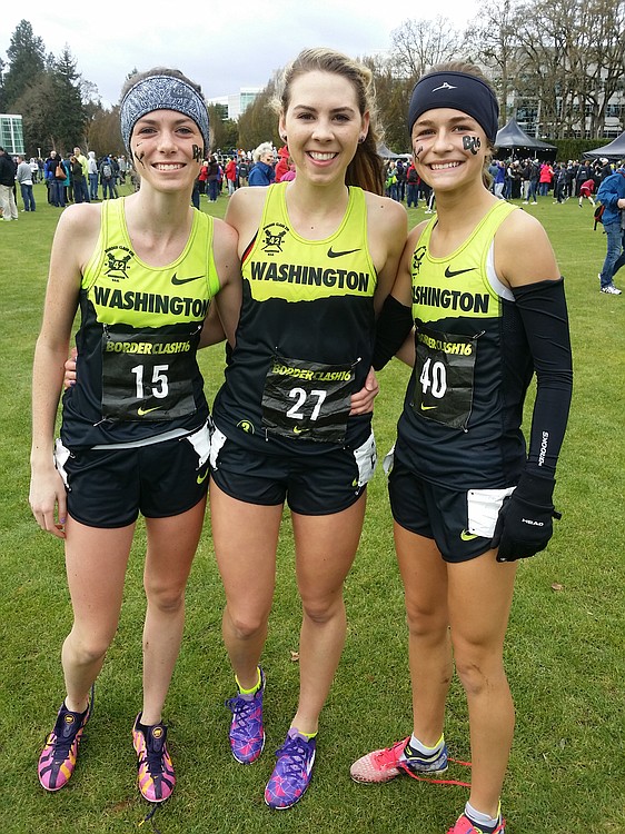 Camas state and regional championship team members Emma Jenkins, Alissa Pudlitzke and Emily Wilson helped Washington defeat Oregon at BorderClash.