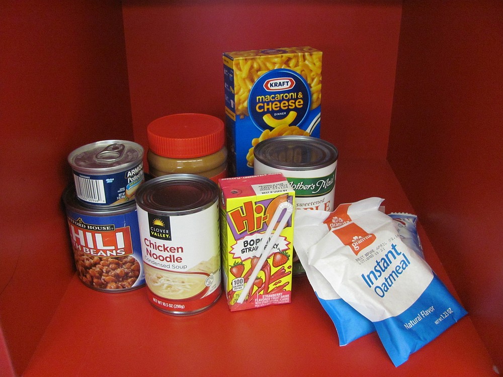 Food for backpack programs typically includes the makings for two simple meals per weekend day and a snack. Several of the school social workers also try to include fresh produce of some kind, as well as toiletries, when available.