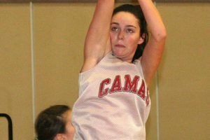 Tatum Schroeder and the Camas High School girls basketball players have the look of determination this winter.
