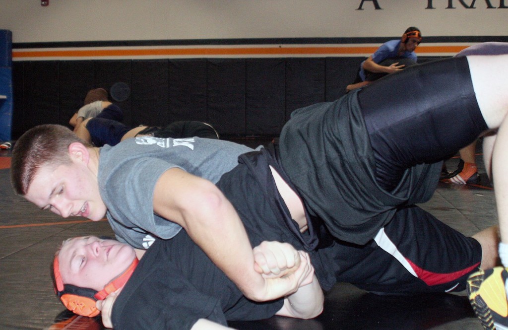 Matt Wilson (top) is one of three wrestling captains for Washougal. With 23 freshmen in the program, the Panthers are turning inexperience into opportunity.