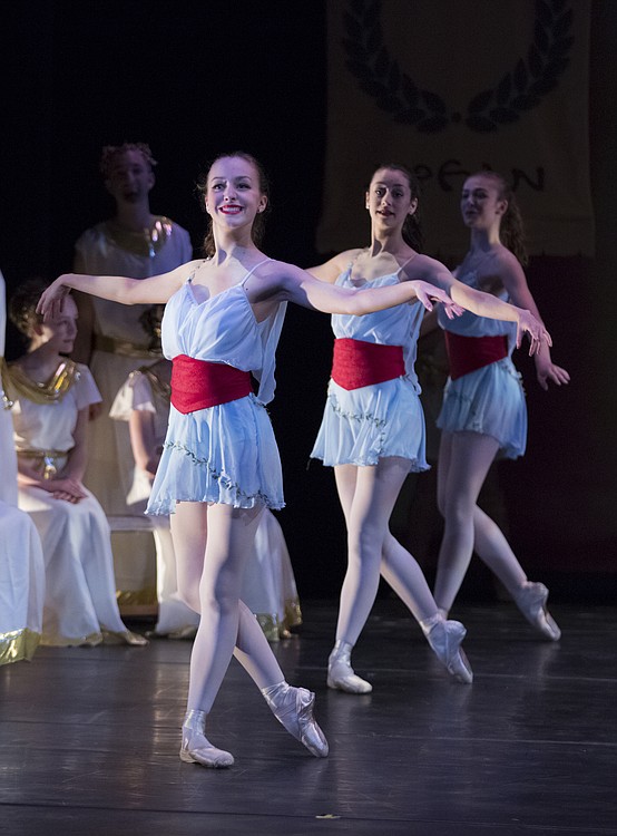 Hope (front) and Annie Garcia perform "A Midsummer Night's Dream," last month. Both girls have participated in several productions with The Portland Ballet.
