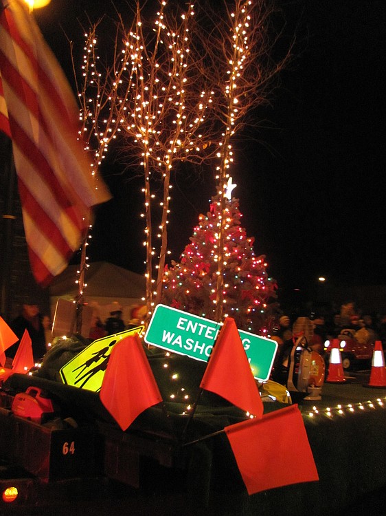 The float created by Washougal public works staff was among the parade entries. Awards were presented to East County Fire and Rescue (Best use of lights), West Columbia Gorge Humane Society (Best use of sound) and Waste Connections (Santa's best overall). The parade was sponsored by Waste Connections and Columbia Resource Company.