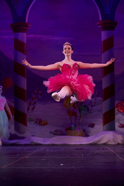 Gutkind leaps through the air as the Dewdrop Fairy in Columbia Dance Company's "The Nutcracker" in 2013.