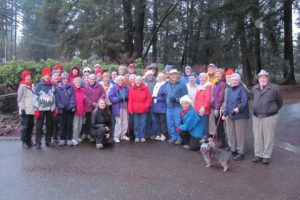 The Osprey Walking Group meets every weekday at 8 a.m. to traverse the trails at Lacamas Park. All abilities and ages are welcome to join.