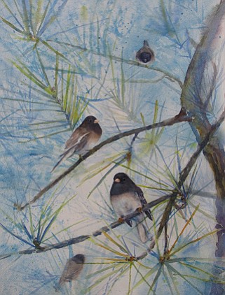 "Winter Friends" was inspired by birds in the trees outside artist Judith Howard's studio.