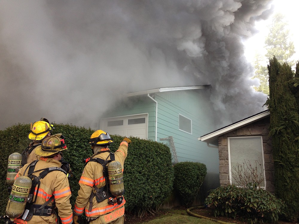 Firefighters from the Camas-Washougal Fire Department and East County Fire & Rescue worked to extinguish a house fire at 203 N.W. 22nd Ave. A significant portion of the home was damaged by smoke and fire. Investigators are still trying to determine the cause.