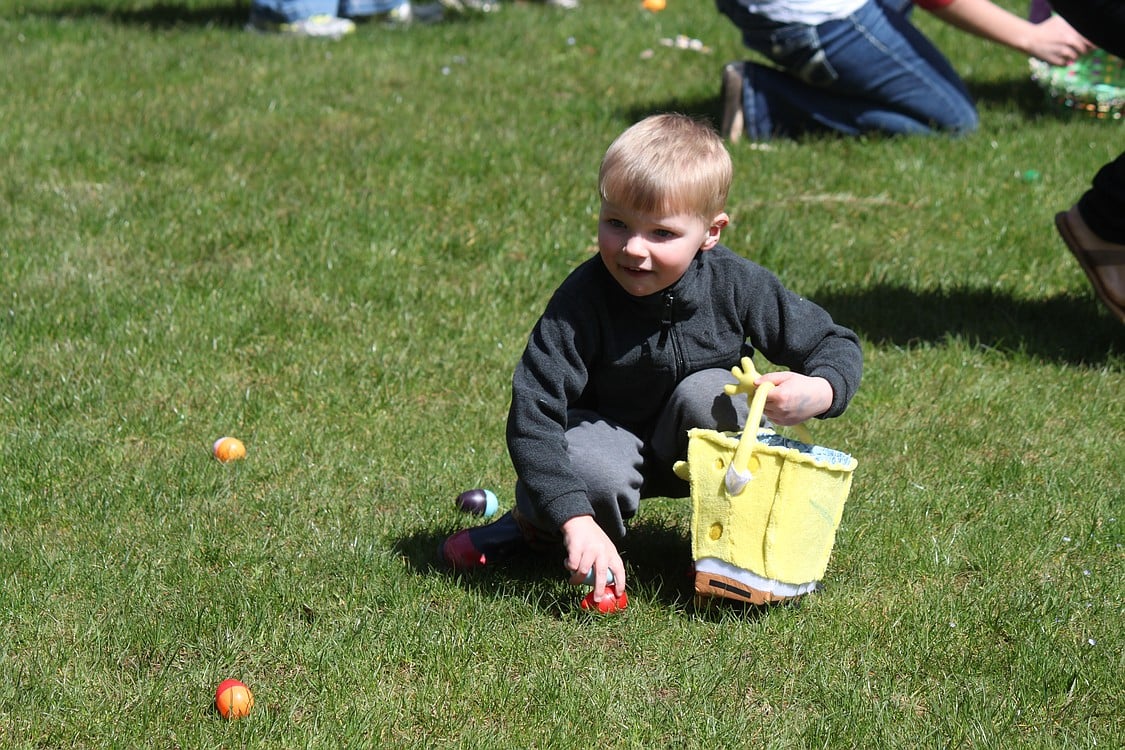 Youngsters scrambled for Easter eggs as part of the annual hunt at Crown Park in Camas, which has been a tradition in the community for nearly 20 years.