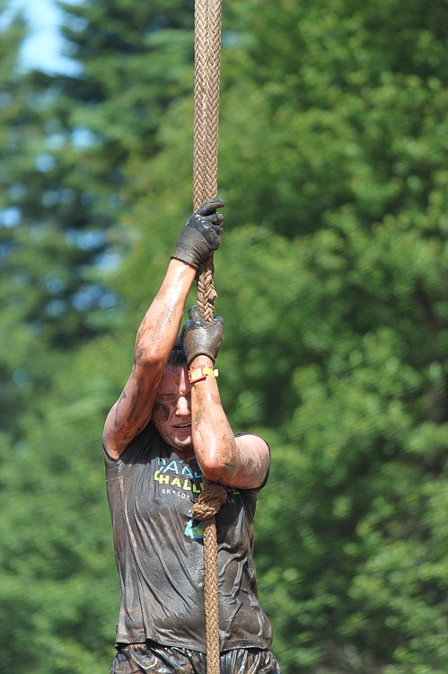 The rope climb obstacle was reportedly among the most challenging aspects of the grueling race.  Those who were not able to claw, grab and hoist themselves to the top and ring a bell were required to do 30 burpees --a cross between a jumping Jack and a push-up. The race also included obstacles such as carrying sandbags and bricks, throwing a javelin, climbing up walls, and tipping over tractor tires.