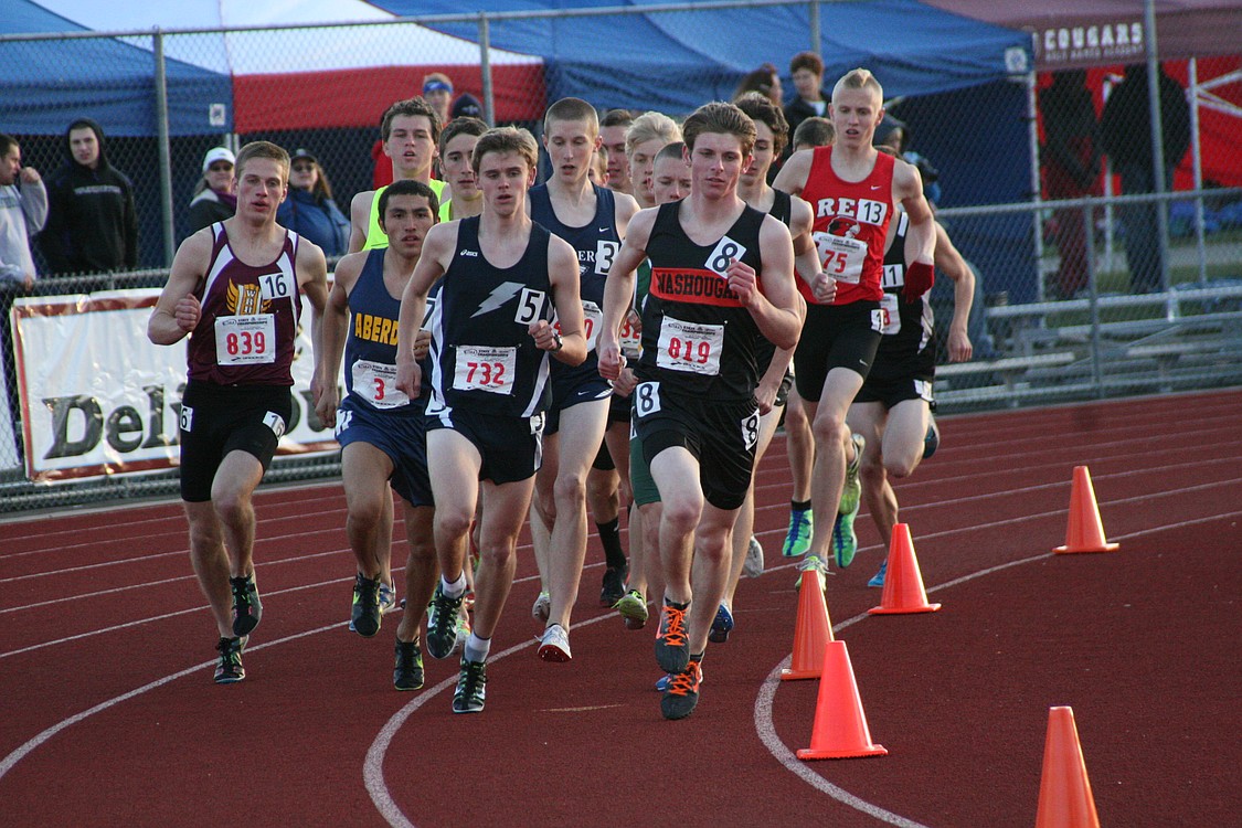 Sean Eustis represents Washougal in the 3,200.