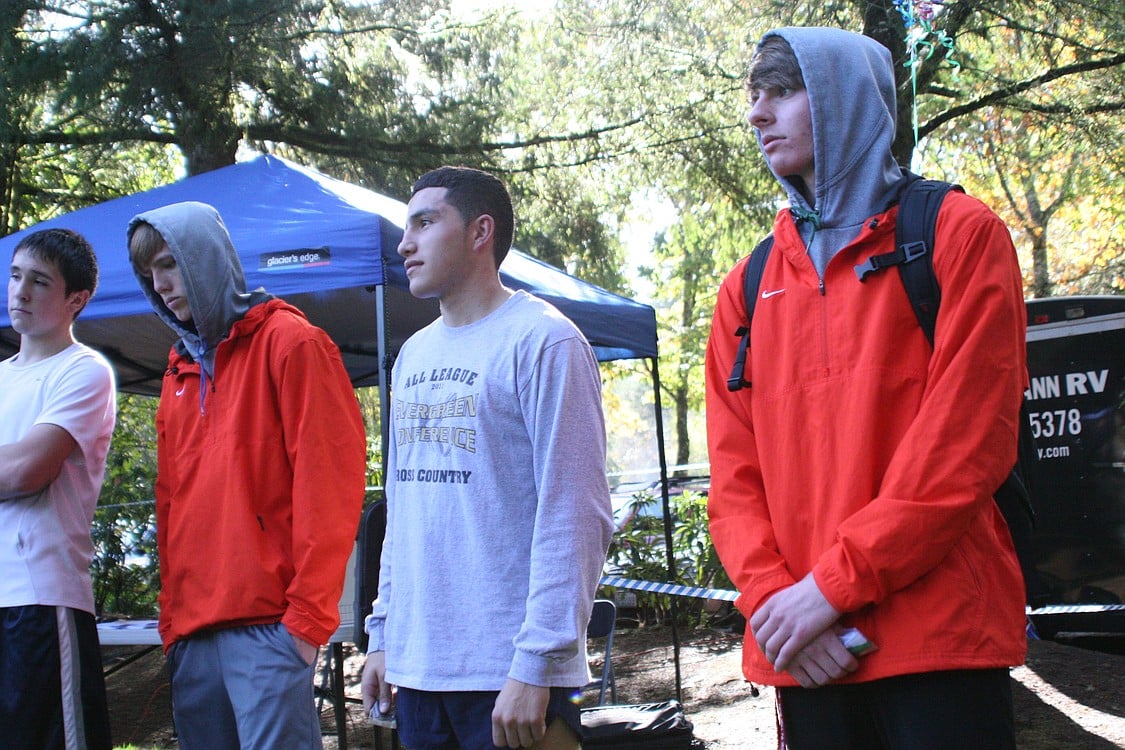 Isaac Stinchfield, Poli Baltazar and Sean Eustis (left to right) finish in the top-three at districts.